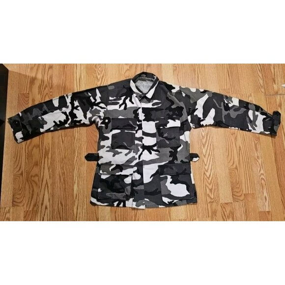 Rothco USA Combat Camo Black Field Jacket Military Uniform Men's Small Tactical - Picture 3 of 8